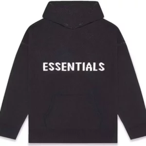 Fear Of God Essentials Knit Hoodie Black Size Large Fw20 Brand