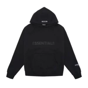 Fear of God Essentials Pullover Applique Logo Hoodie – Black